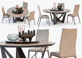 现代工业风餐桌椅子摆件组合3D模型下载下载 现代工业风餐桌椅子摆件组合3D模型下载下载
