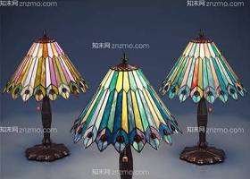 欧式彩色装饰台灯灯3D模型下载 欧式彩色装饰台灯灯3D模型下载