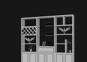 现代白色木艺装饰柜3D模型下载 现代白色木艺装饰柜3D模型下载
