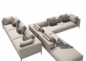 现代布艺转角多人沙发组合3D模型下载 现代布艺转角多人沙发组合3D模型下载