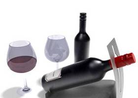 透明酒瓶酒杯组合3D模型下载 透明酒瓶酒杯组合3D模型下载