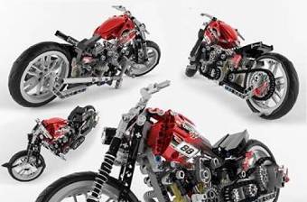 现代乐高摩托机车玩具3D模型下载 现代乐高摩托机车玩具3D模型下载