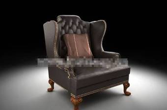 美式简约黑色布艺单人沙发3D模型下载 美式简约黑色布艺单人沙发3D模型下载