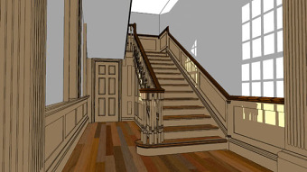 古典楼梯 楼梯 楼梯扶手 SU模型下载 古典楼梯 楼梯 楼梯扶手 SU模型下载