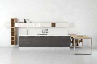 现代灰色木艺厨房橱柜组合3D模型下载 现代灰色木艺厨房橱柜组合3D模型下载