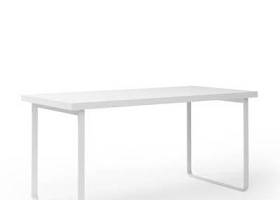 现代白色长方形木艺书桌3D模型下载 现代白色长方形木艺书桌3D模型下载