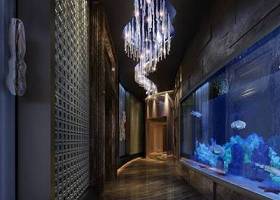 现代酒店玄关过道 长方形玻璃鱼缸 现代水晶吊灯3D模型下载 现代酒店玄关过道 长方形玻璃鱼缸 现代水晶吊灯3D模型下载