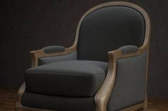 美式简约蓝色布艺扶手椅3D模型下载 美式简约蓝色布艺扶手椅3D模型下载