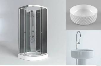 现代台盆花洒玻璃浴室组合3D模型下载 现代台盆花洒玻璃浴室组合3D模型下载
