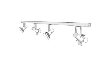 轨道系统中带有谷仓门的基本聚光灯 桌子 家具 SU模型下载 轨道系统中带有谷仓门的基本聚光灯 桌子 家具 SU模型下载