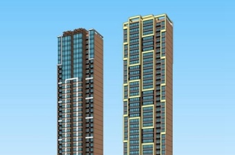简约现代高层住宅SU模型下载 简约现代高层住宅SU模型下载