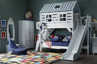 北欧儿童上下铺床衣柜3D模型下载 北欧儿童上下铺床衣柜3D模型下载