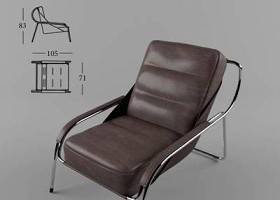 美式简约棕色皮质躺椅3D模型下载 美式简约棕色皮质躺椅3D模型下载