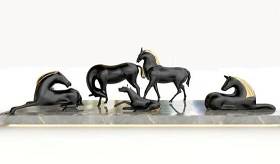 现代黑马雕塑组合3D模型下载 现代黑马雕塑组合3D模型下载