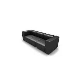 现代黑色皮质三人沙发3D模型下载 现代黑色皮质三人沙发3D模型下载