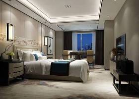 新中式酒店客房单人间3D模型下载 新中式酒店客房单人间3D模型下载