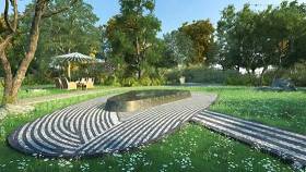 现代草溪小径园艺景观3d模型下载 现代草溪小径园艺景观3d模型下载