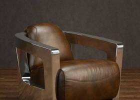 美式简约棕色皮质单人沙发3D模型下载 美式简约棕色皮质单人沙发3D模型下载