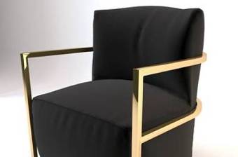 现代黑色布艺单人沙发3D模型下载 现代黑色布艺单人沙发3D模型下载