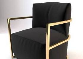 现代黑色布艺单人沙发3D模型下载 现代黑色布艺单人沙发3D模型下载