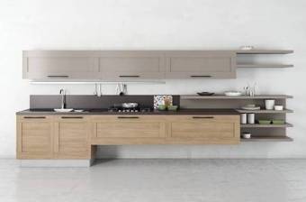 现代棕色木艺厨房橱柜组合3D模型下载 现代棕色木艺厨房橱柜组合3D模型下载