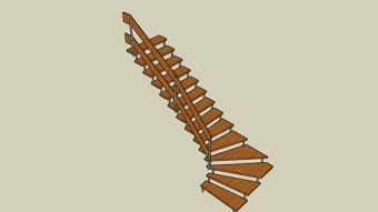 木艺楼梯 草图大师模型SU模型下载 木艺楼梯 草图大师模型SU模型下载
