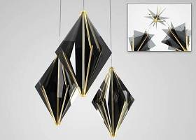现代创意金属玻璃装饰吊灯3D模型下载 现代创意金属玻璃装饰吊灯3D模型下载