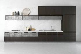 现代黑色木艺厨房橱柜组合3D模型下载 现代黑色木艺厨房橱柜组合3D模型下载