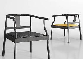 新中式实木单椅组合3D模型下载 新中式实木单椅组合3D模型下载