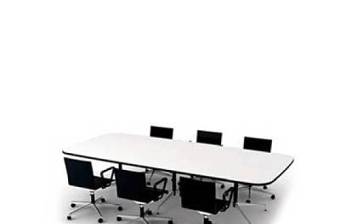 现代白色办公桌椅组合3D模型下载 现代白色办公桌椅组合3D模型下载