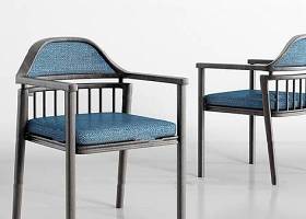 新中式实木单椅3D模型下载 新中式实木单椅3D模型下载