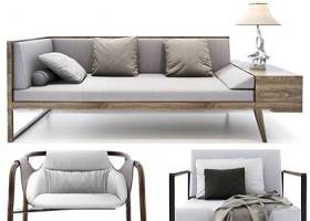现代休闲椅沙发台灯组合3D模型下载 现代休闲椅沙发台灯组合3D模型下载
