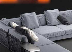现代灰色布艺多人沙发3D模型下载 现代灰色布艺多人沙发3D模型下载