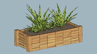花盆 植物 其他 室外 桌子 板条箱（木箱） SU模型下载 花盆 植物 其他 室外 桌子 板条箱（木箱） SU模型下载