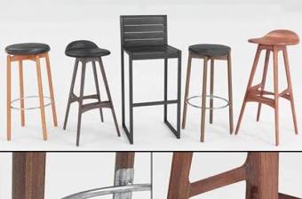 欧式实木吧椅组合3D模型下载 欧式实木吧椅组合3D模型下载