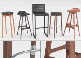 欧式实木吧椅组合3D模型下载 欧式实木吧椅组合3D模型下载