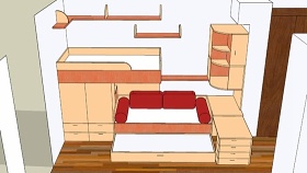 3床的儿童房SU模型下载 3床的儿童房SU模型下载