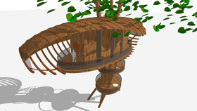 生态树屋 椅子 鼓 篮子 风扇 宽边帽 SU模型下载 生态树屋 椅子 鼓 篮子 风扇 宽边帽 SU模型下载