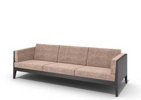 现代棕色布艺三人沙发3D模型下载 现代棕色布艺三人沙发3D模型下载