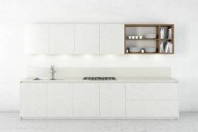 现代白色木艺厨房橱柜组合3D模型下载 现代白色木艺厨房橱柜组合3D模型下载