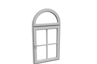 现代拱门形玻璃平开窗3D模型下载 现代拱门形玻璃平开窗3D模型下载