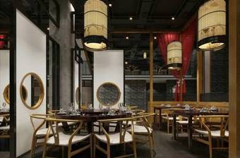 中式餐厅圆形餐桌椅吊灯组合3D模型下载 中式餐厅圆形餐桌椅吊灯组合3D模型下载