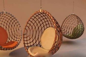 现代棕色木艺蛋壳椅3D模型下载 现代棕色木艺蛋壳椅3D模型下载
