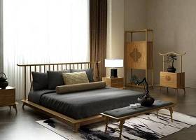 新中式双人床床头柜装饰柜组合3D模型下载 新中式双人床床头柜装饰柜组合3D模型下载