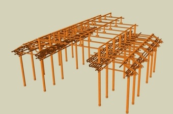 木结构廊架su模型下载 木结构廊架su模型下载