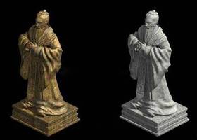 中式孔子雕像雕塑3D模型下载 中式孔子雕像雕塑3D模型下载