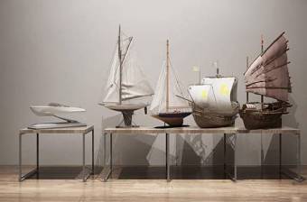 现代帆船摆件组合3D模型下载 现代帆船摆件组合3D模型下载