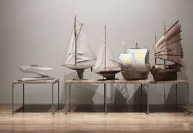 现代帆船摆件组合3D模型下载 现代帆船摆件组合3D模型下载