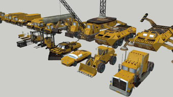 工业运输25X 工地 机械 起重机 SU模型下载 工业运输25X 工地 机械 起重机 SU模型下载