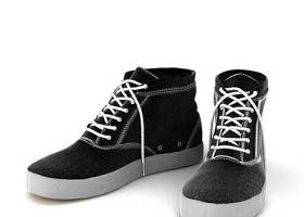 黑色布艺鞋子3D模型下载 黑色布艺鞋子3D模型下载
